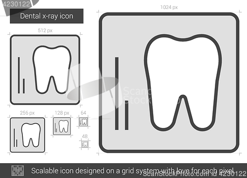 Image of Dental x-ray line icon.