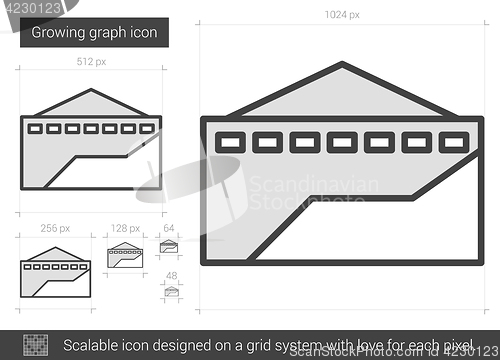 Image of Growing graph line icon.