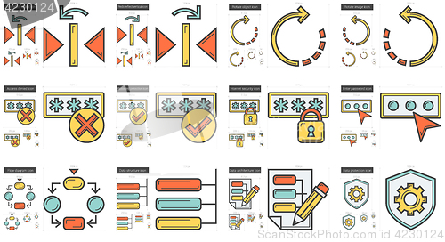 Image of Content Edition line icon set.