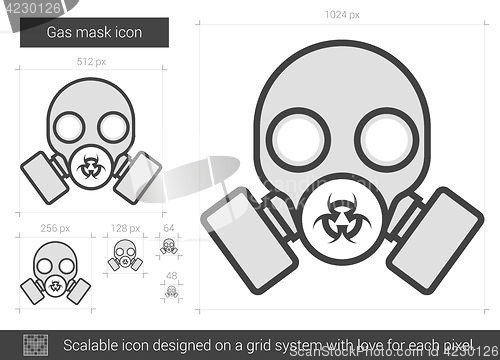 Image of Gas mask line icon.