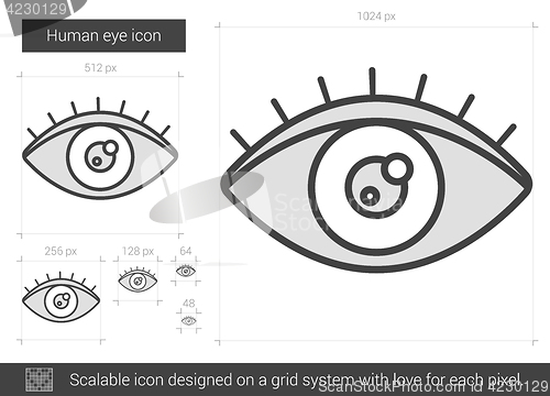 Image of Human eye line icon.