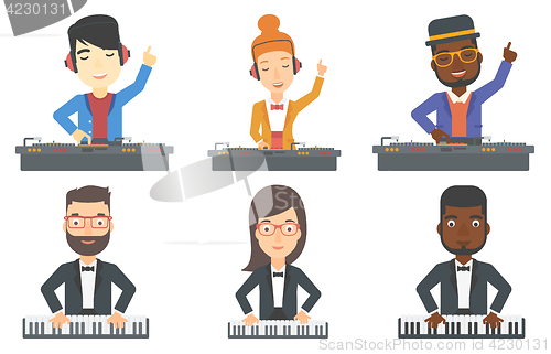 Image of Vector set of musicians characters.