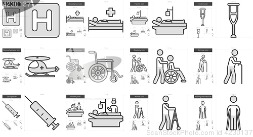 Image of Medicine line icon set.