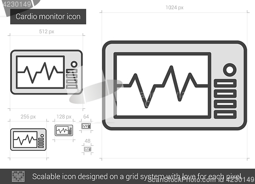 Image of Cardio monitor line icon.