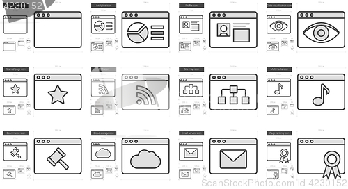 Image of Application line icon set.