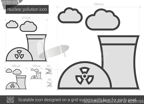 Image of Nuclear pollution line icon.