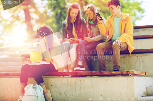 Image of student girl suffering of classmates mockery