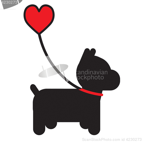 Image of Dog and Heart