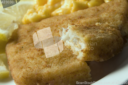 Image of fish filet macaroni and cheese