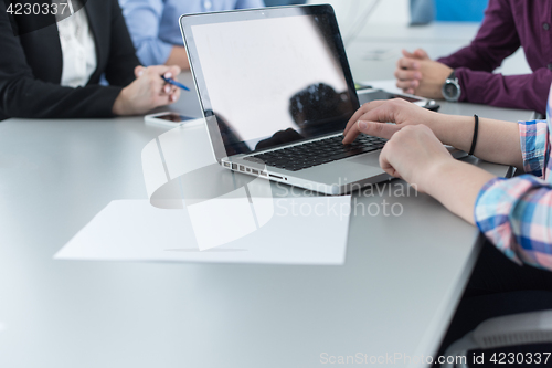 Image of Business Team At A Meeting at modern office building