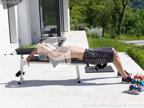 Image of man doing morning exercises