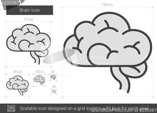 Image of Brain line icon.