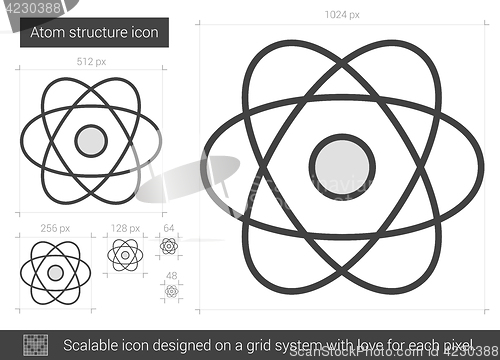 Image of Atom structure line icon.