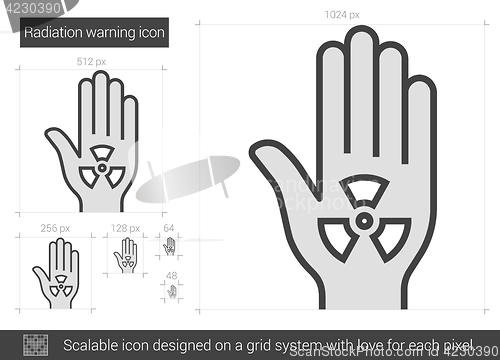 Image of Radiation warning line icon.