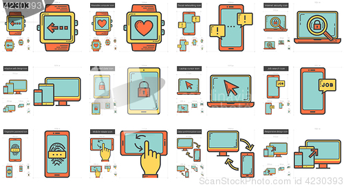 Image of Mobility line icon set.