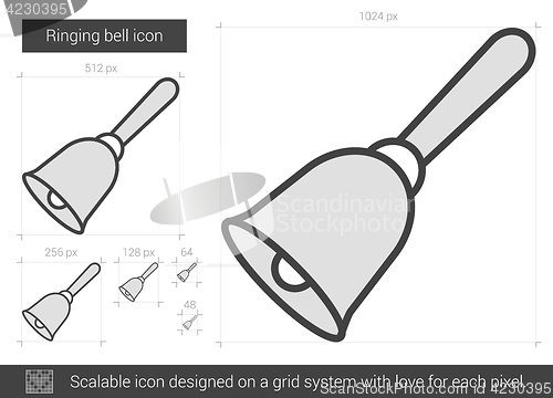 Image of Ringing bell line icon.