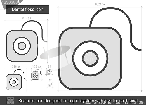 Image of Dental floss line icon.