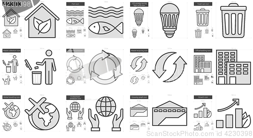 Image of Ecology line icon set.