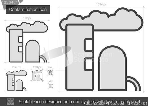 Image of Contamination line icon.