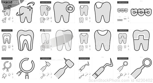 Image of Stomatology line icon set.