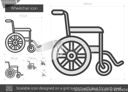 Image of Wheelchair line icon.