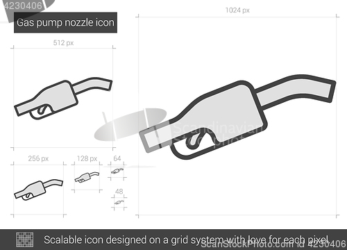 Image of Gas pump nozzle line icon.