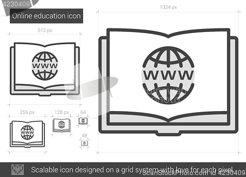 Image of Online education line icon