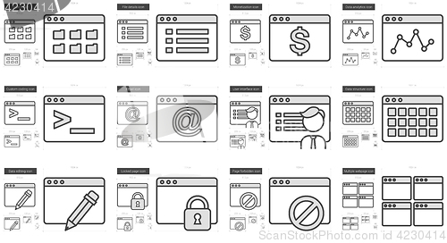 Image of Application line icon set.