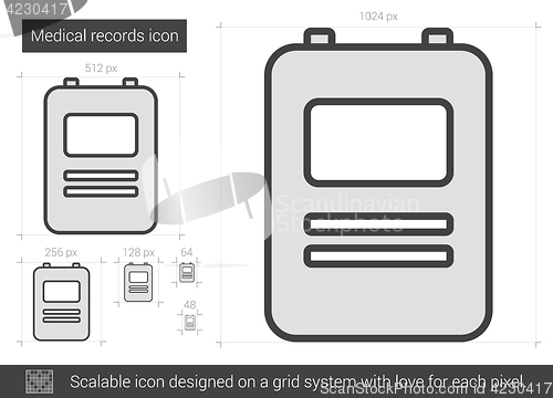 Image of Medical records line icon.