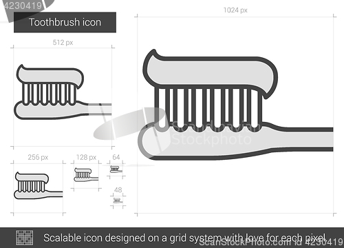 Image of Toothbrush line icon.