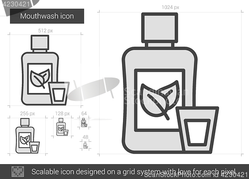 Image of Mouthwash line icon.