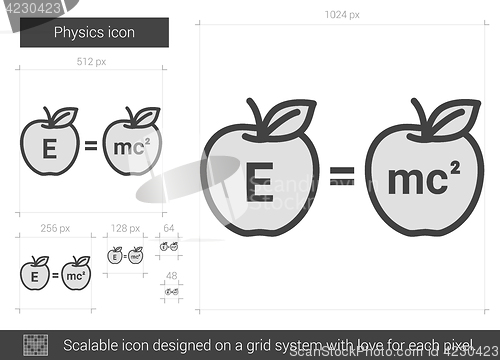 Image of Physics line icon.