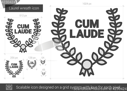 Image of Laurel wreath line icon.