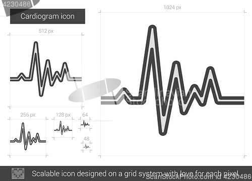 Image of Cardiogram line icon.