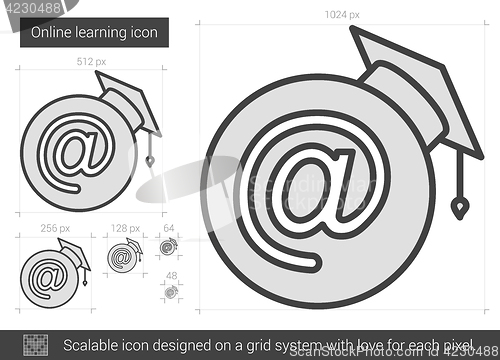 Image of Online learning line icon.