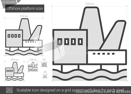 Image of Offshore platform line icon.