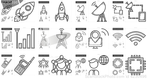 Image of Technology line icon set.