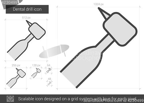 Image of Dental drill line icon.