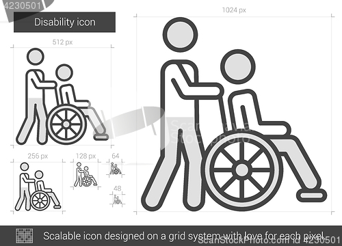 Image of Disability line icon.