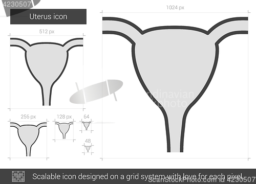 Image of Uterus line icon.