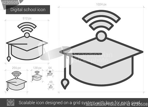 Image of Digital school line icon.