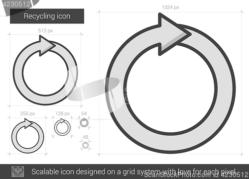 Image of Recycling line icon.