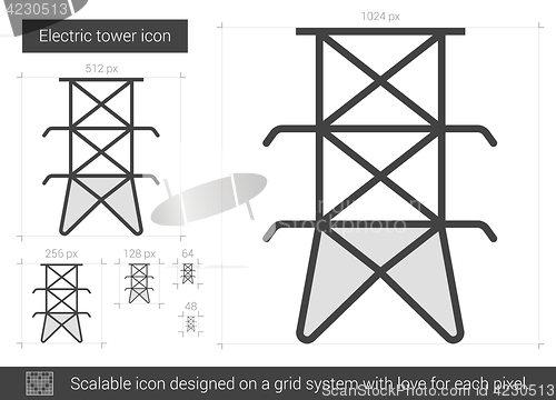 Image of Electric tower line icon.