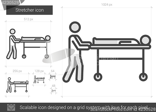 Image of Stretcher line icon.