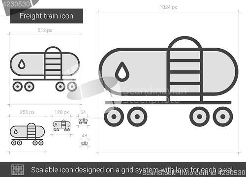 Image of Freight train line icon.