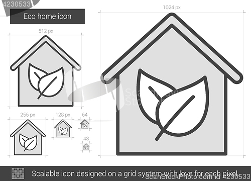 Image of Eco home line icon.