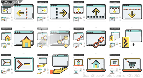 Image of Application line icon set.