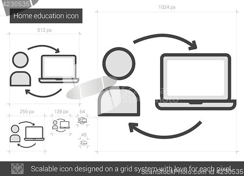 Image of Home education line icon.