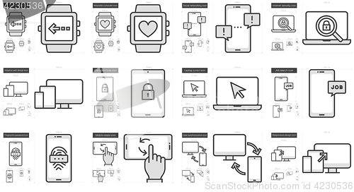 Image of Mobility line icon set.