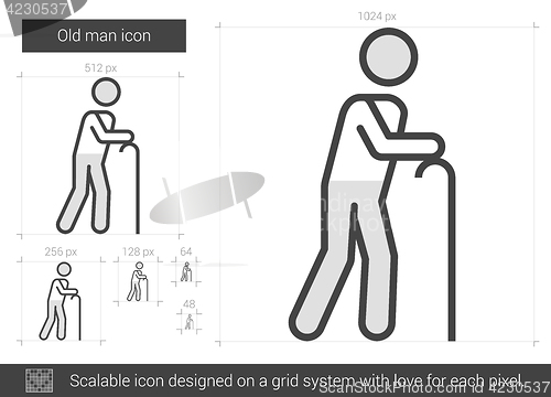 Image of Old man line icon.